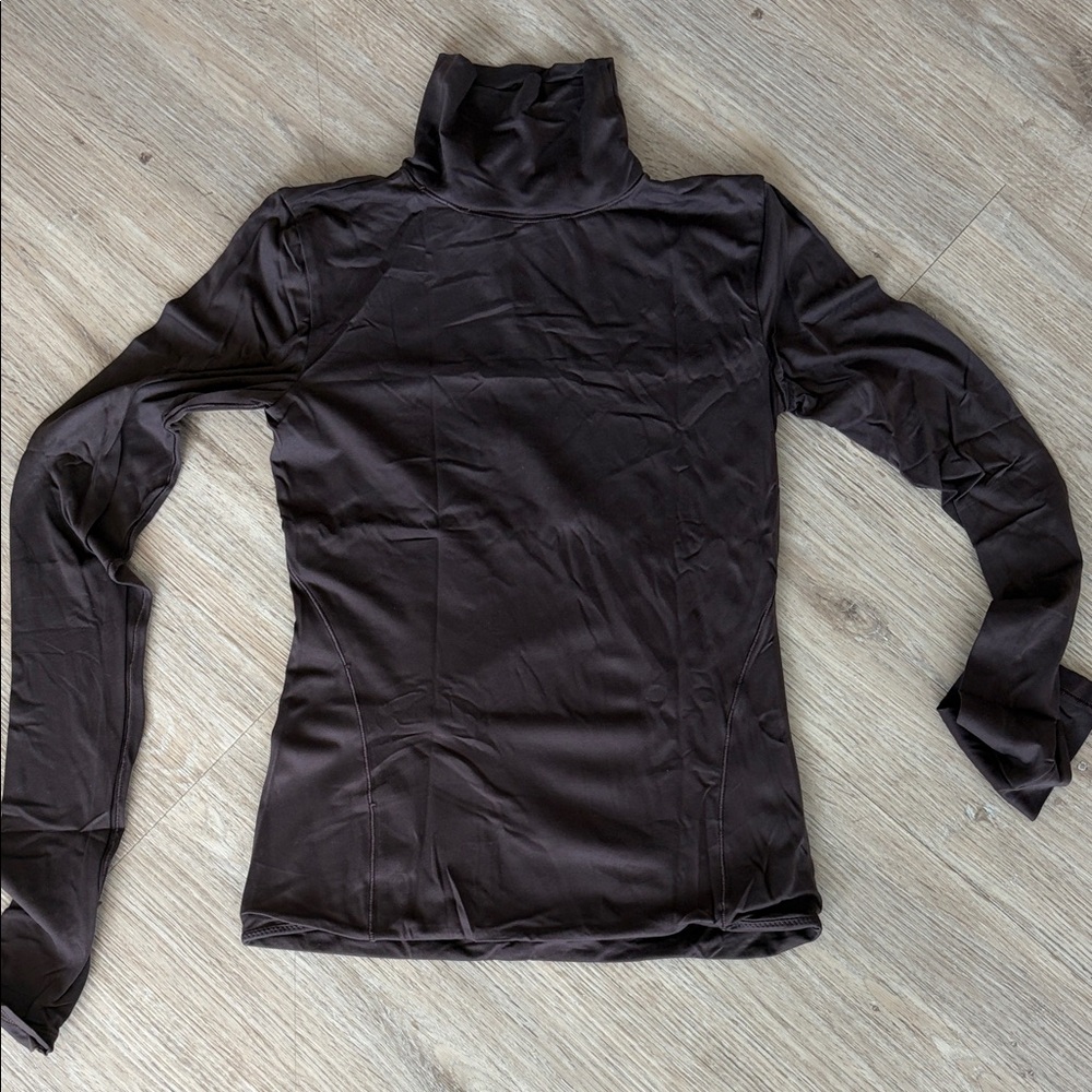 Lululemon Dark Brown Turtleneck Long Sleeve Top